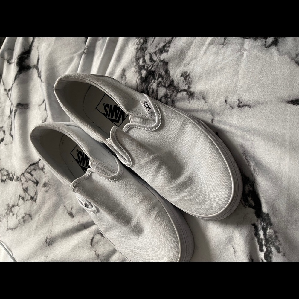 white slip on vans